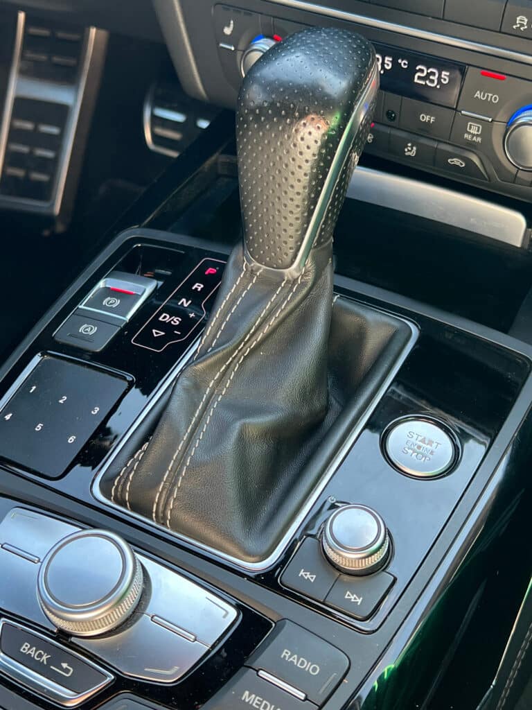 Automatic transmission lever in modern car