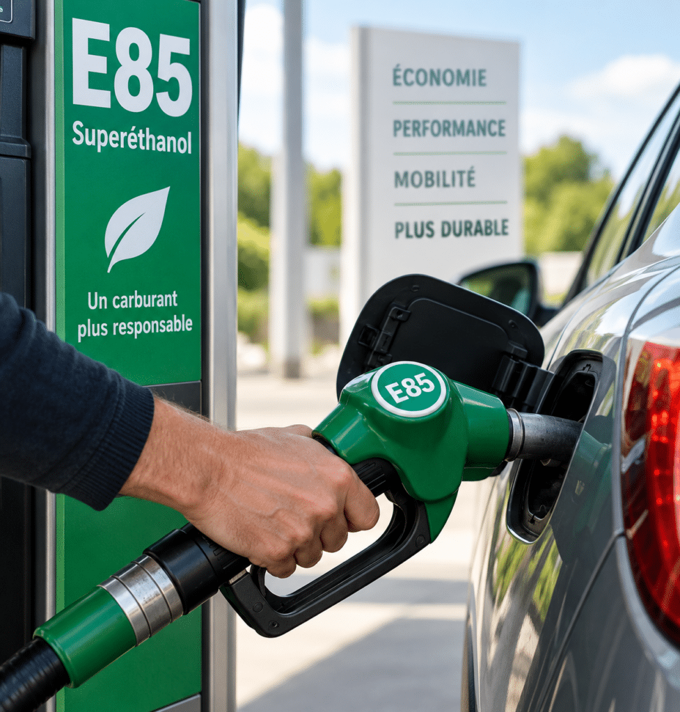 Plein de Superéthanol E85, un carburant responsable offrant économie et performance pour une mobilité plus durable.
